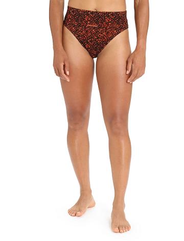 Black / Cherry Women's Icebreaker Merino Queens High Cut Brief Underwear | USA 1694SGLO